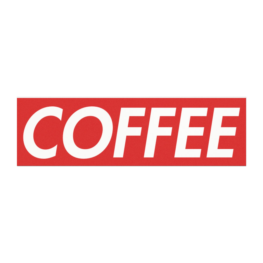 Coffee Red Rectangle Car Magnet