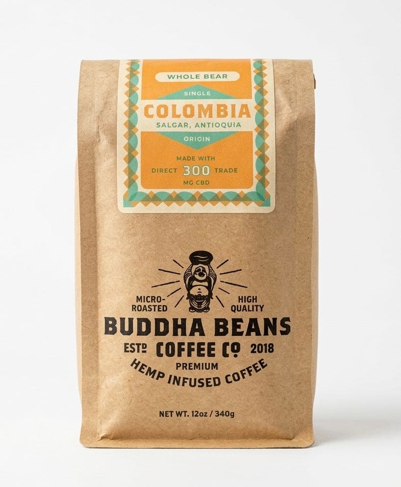 Organic Colombia Artisan CBD Coffee - Voted Best CBD Coffee - product bag front view