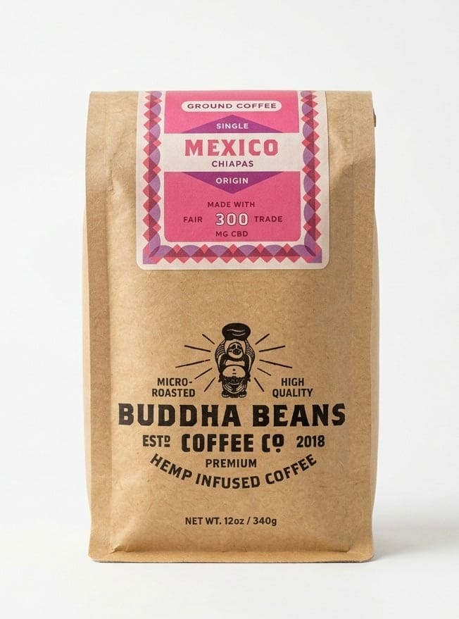 USDA Organic Mexico CBD Coffee Beans - product bag front view