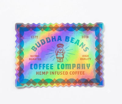 Buddha Beans Prism Sticker (4” X 2”)