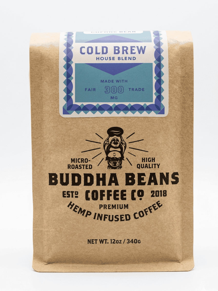 12oz CBD Cold Brew Blend | CBD Coffee | Buddha Beans Coffee Co.